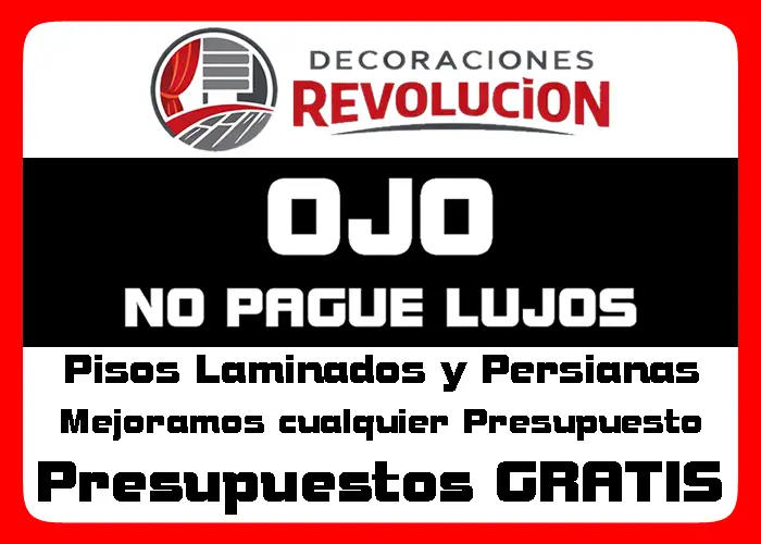 DECORACIONES REVOLUCIÓN - PISOS LAMINADOS Y PERSIANAS